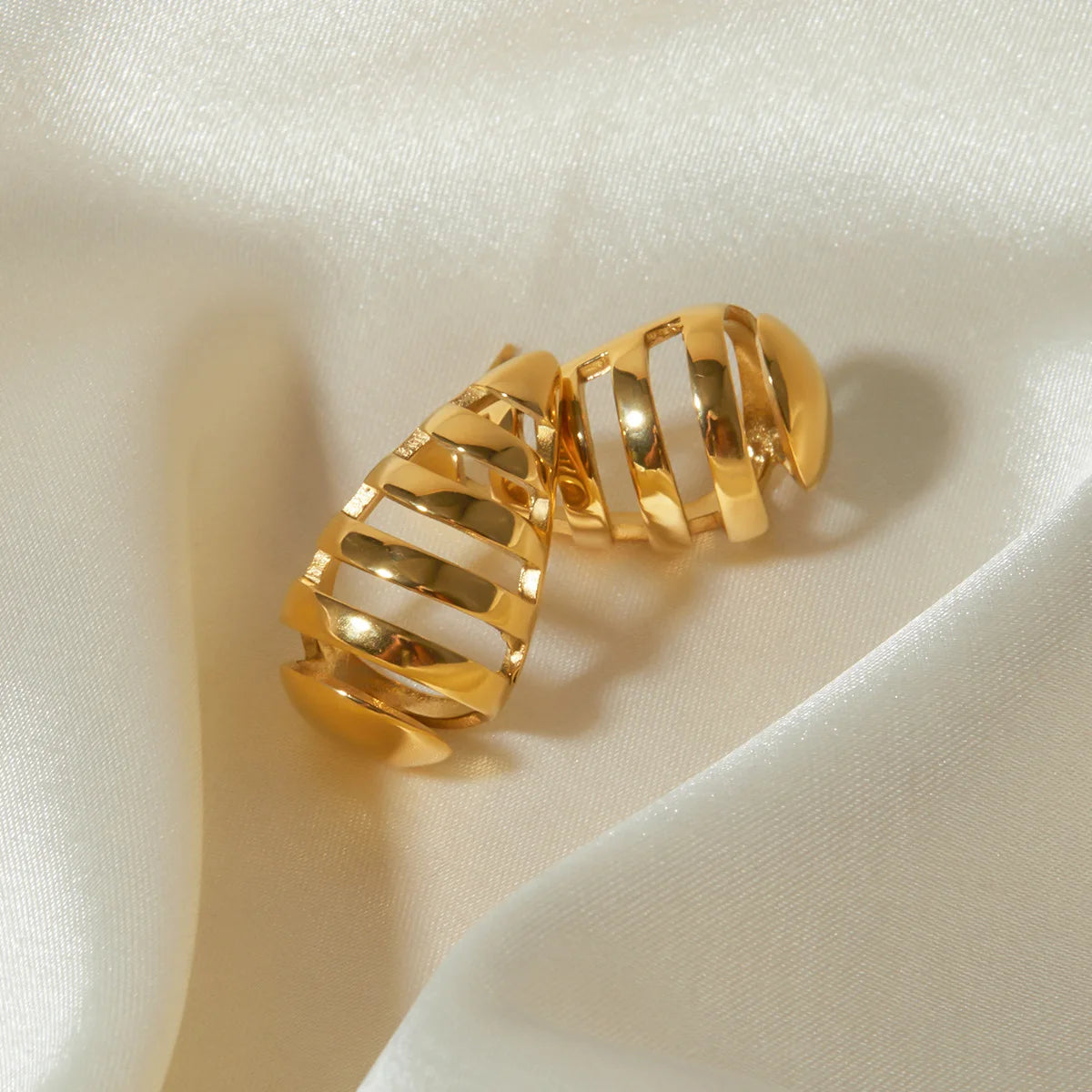 Openwork Spiral Teardrop Earrings