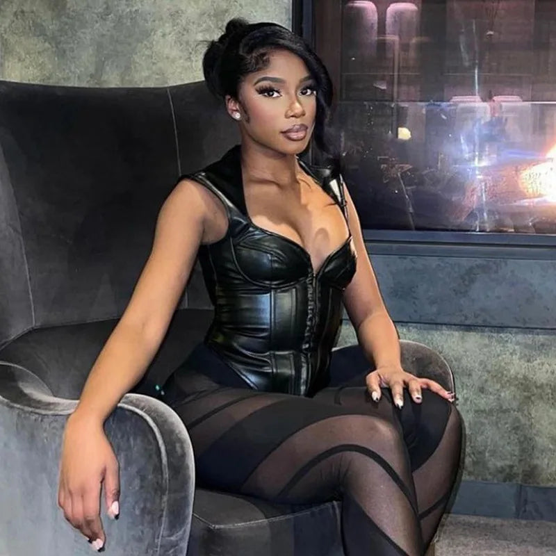 Faux Leather Corset Top