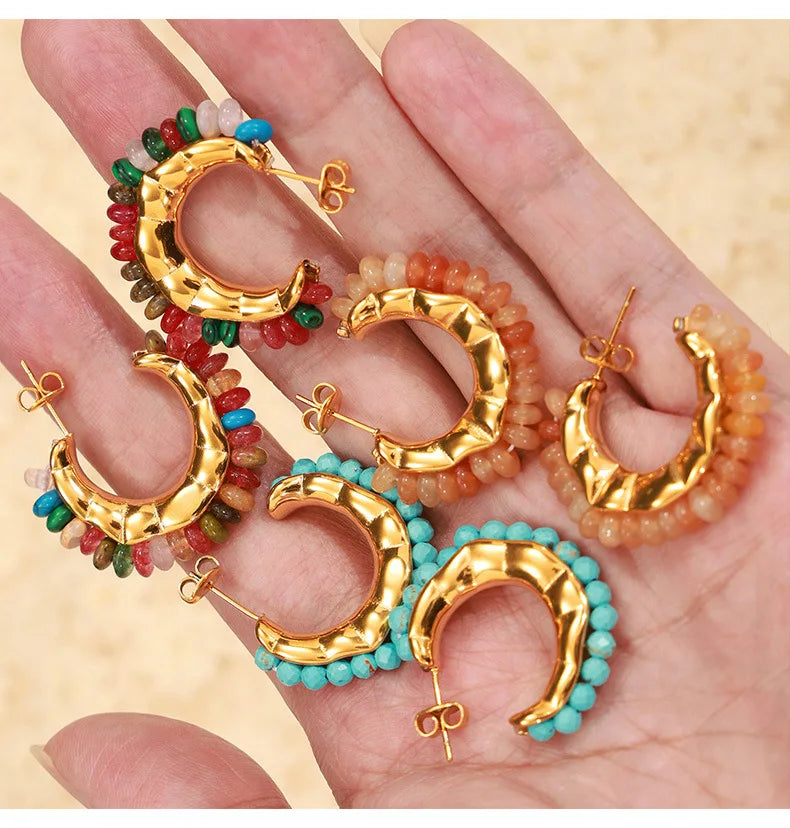 Beaded Hoop Earrings