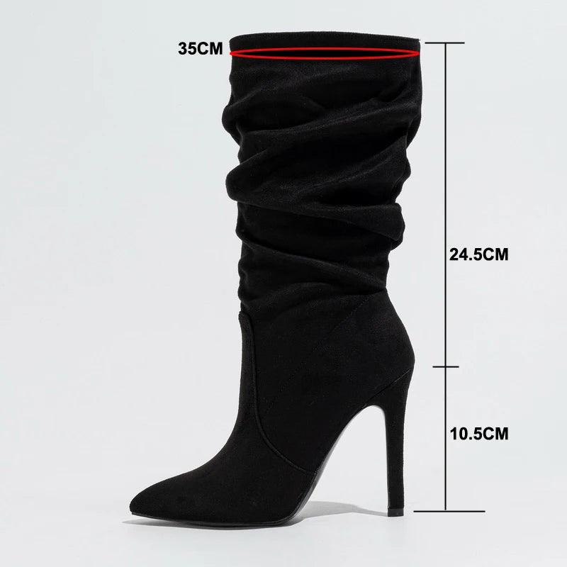 Suede Slouchy Stiletto Boots