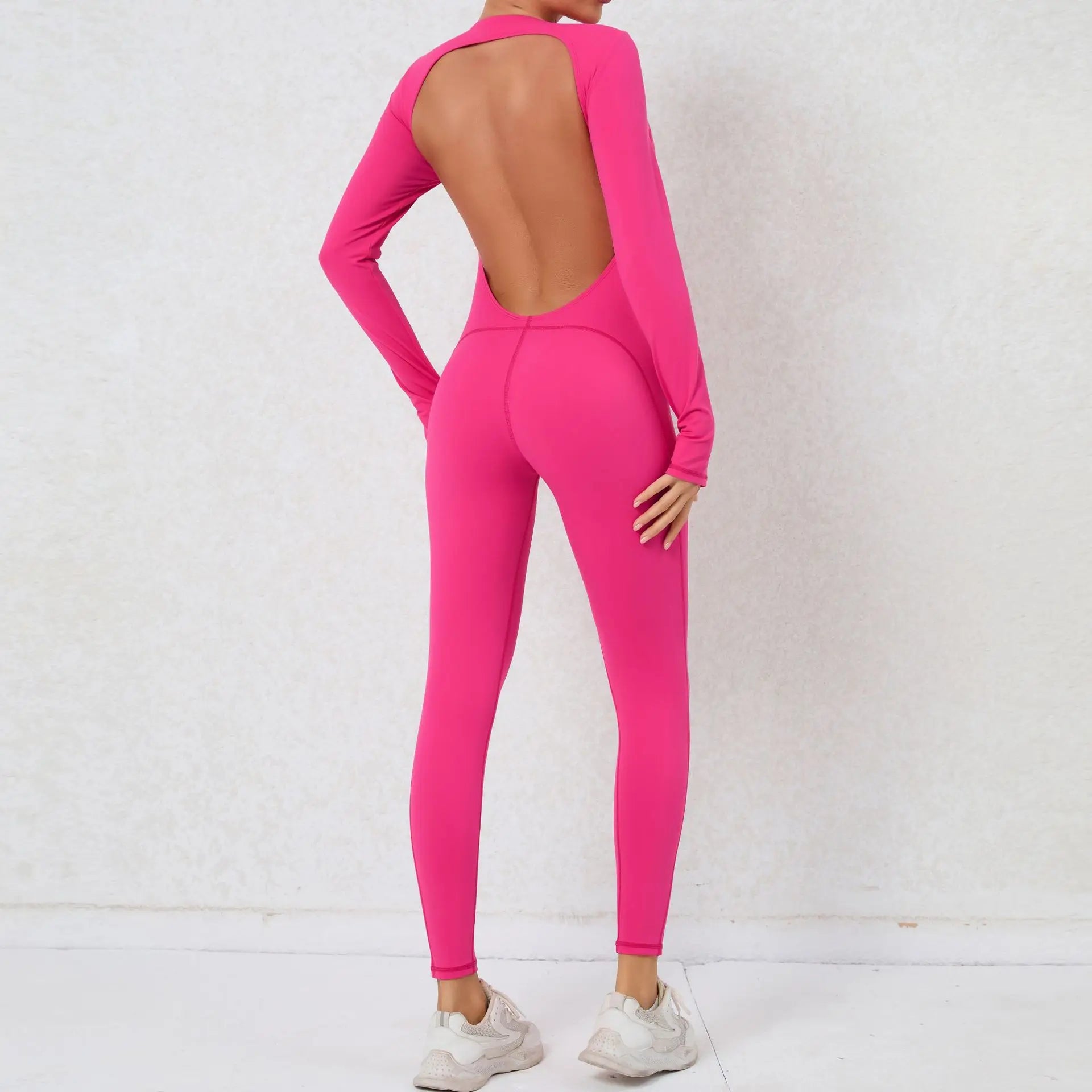 Backless Long-Sleeve One-Piece Jumpsuit