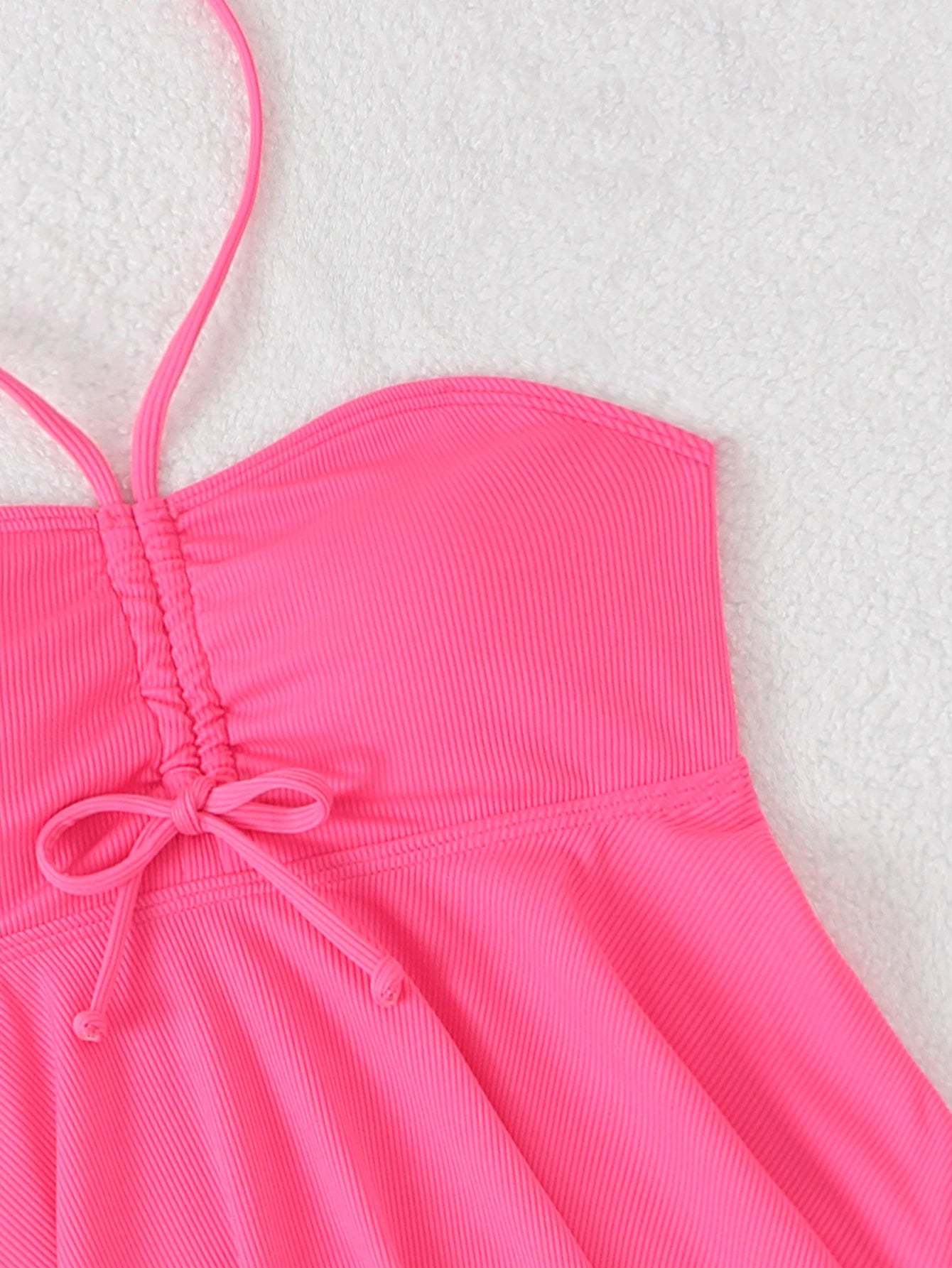 Halter Swimdress with Ruched Detail