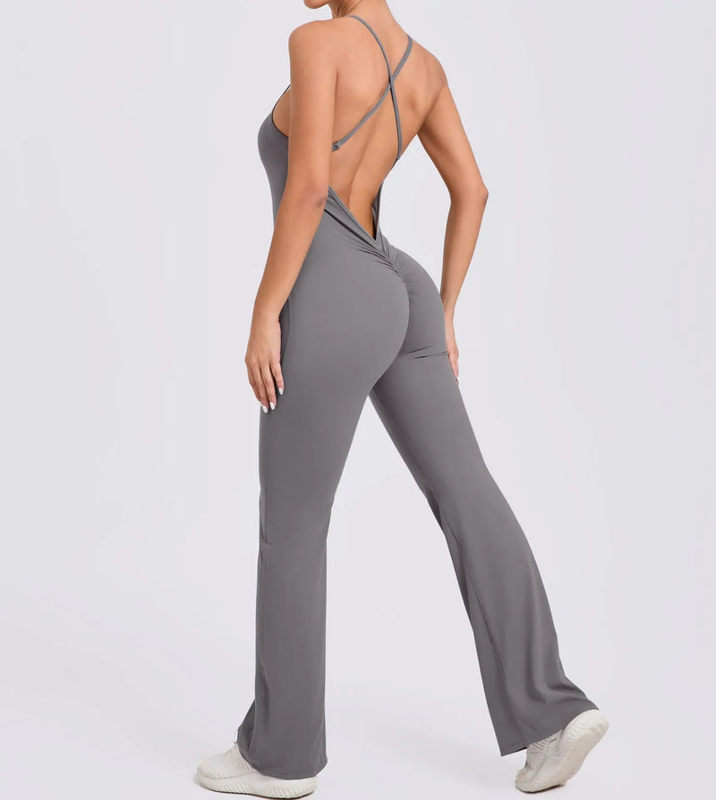 Sleek Noir Flare Jumpsuit