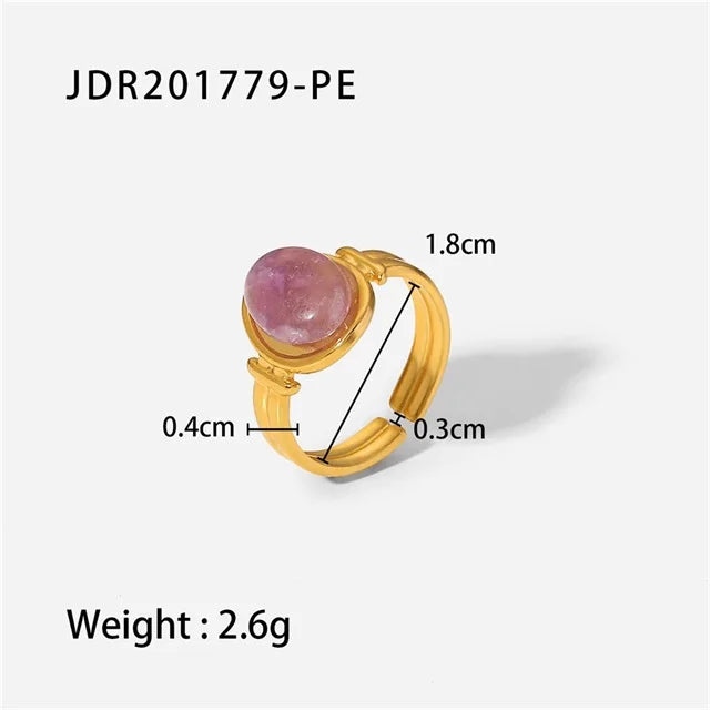 Boho Gemstone Statement Ring Set