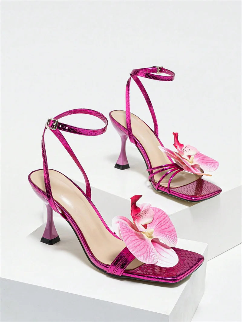 Orchid Embellished Strappy Heels