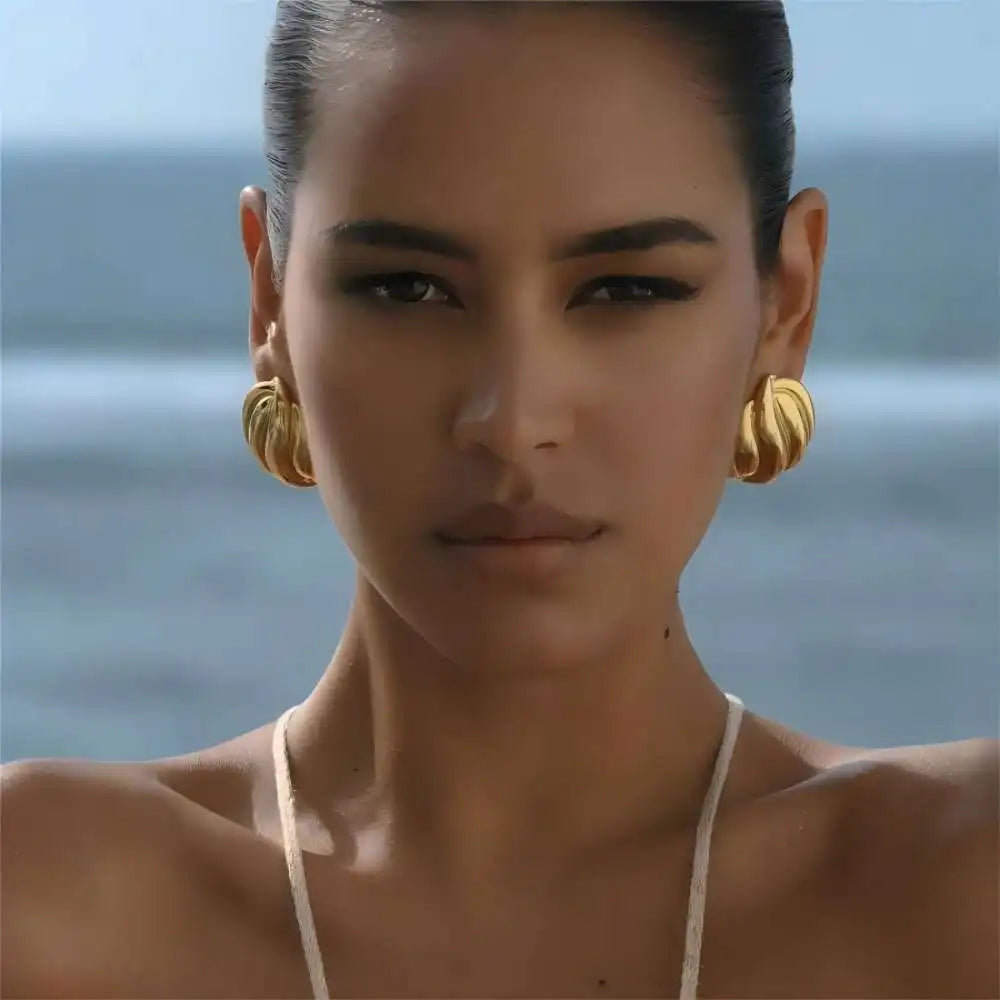 Retro Sculpted Statement Earrings