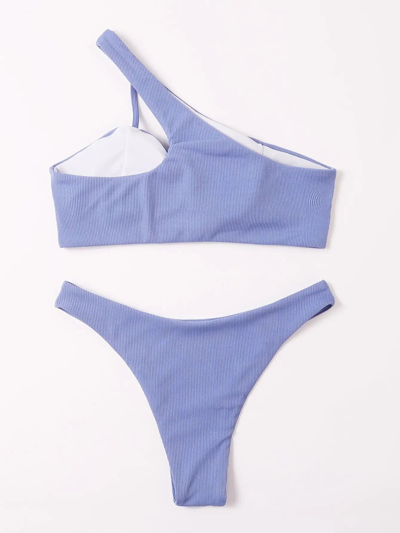 Ribbed Asymmetrical Bikini Set