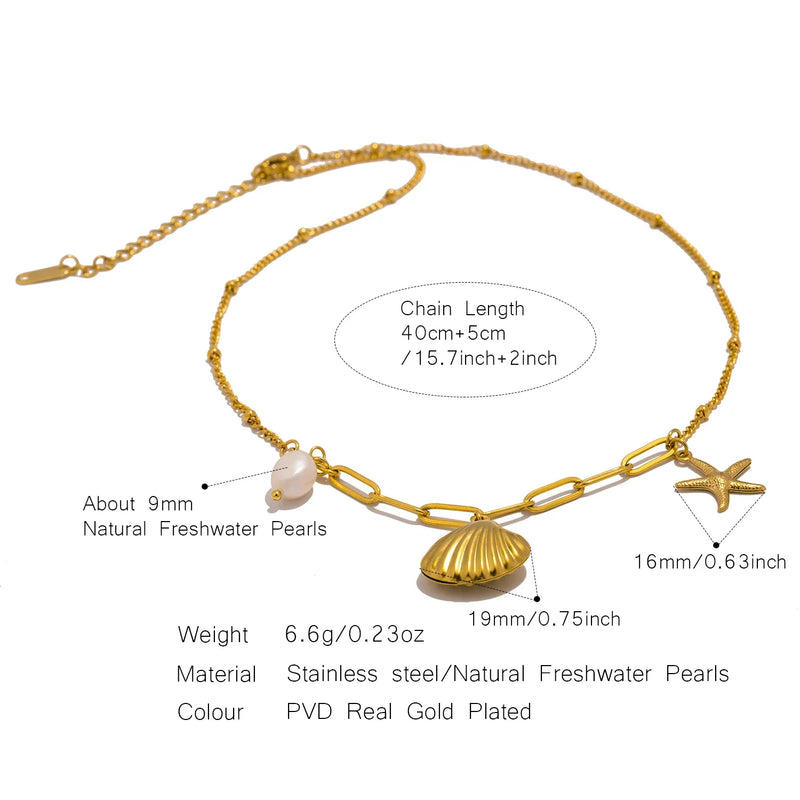 Starfish Pearl Necklace