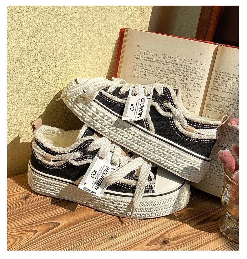 Vintage Canvas Platform Sneakers