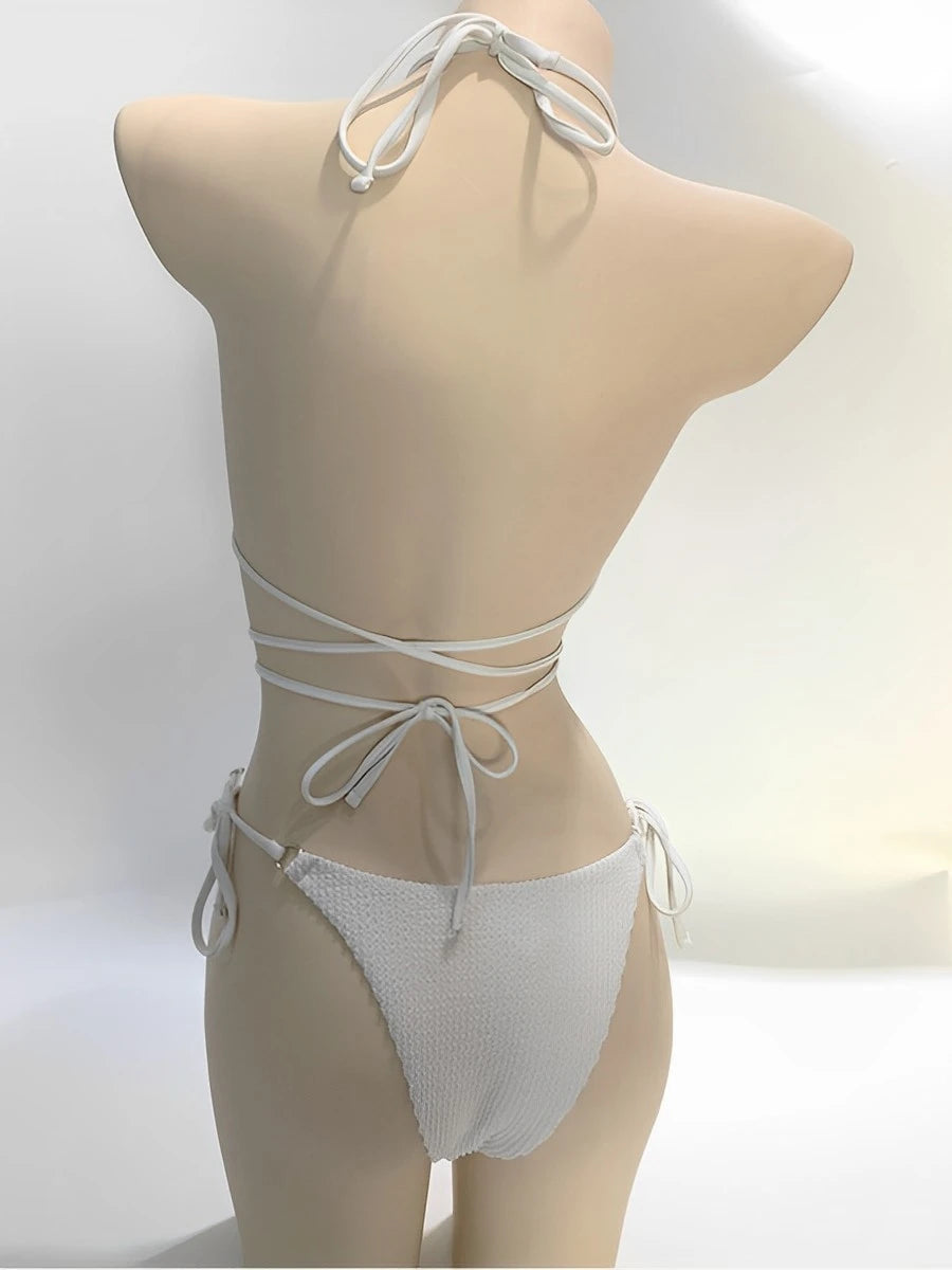 Crisscross Tie Bikini Set