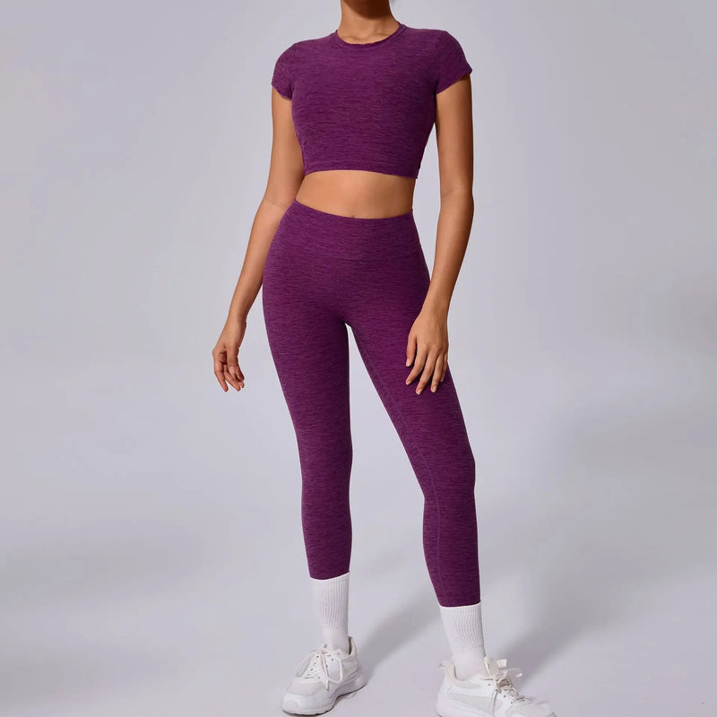 Open Back Crop Top & Leggings Workout Set
