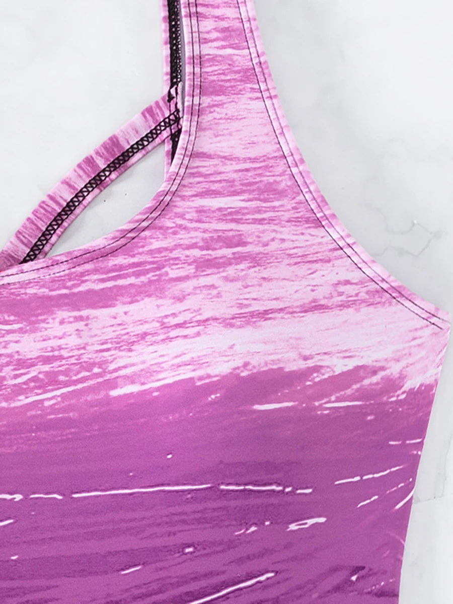 Gradient Print One-Piece Swimsuit