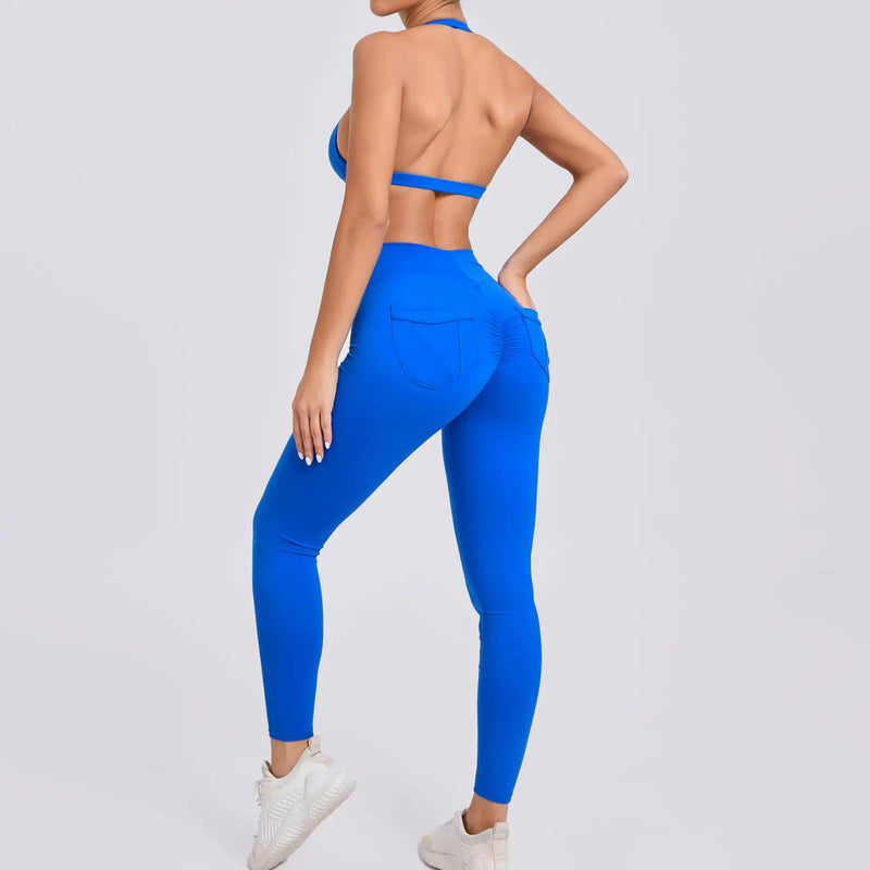 Twist-Front Halter Leggings Set