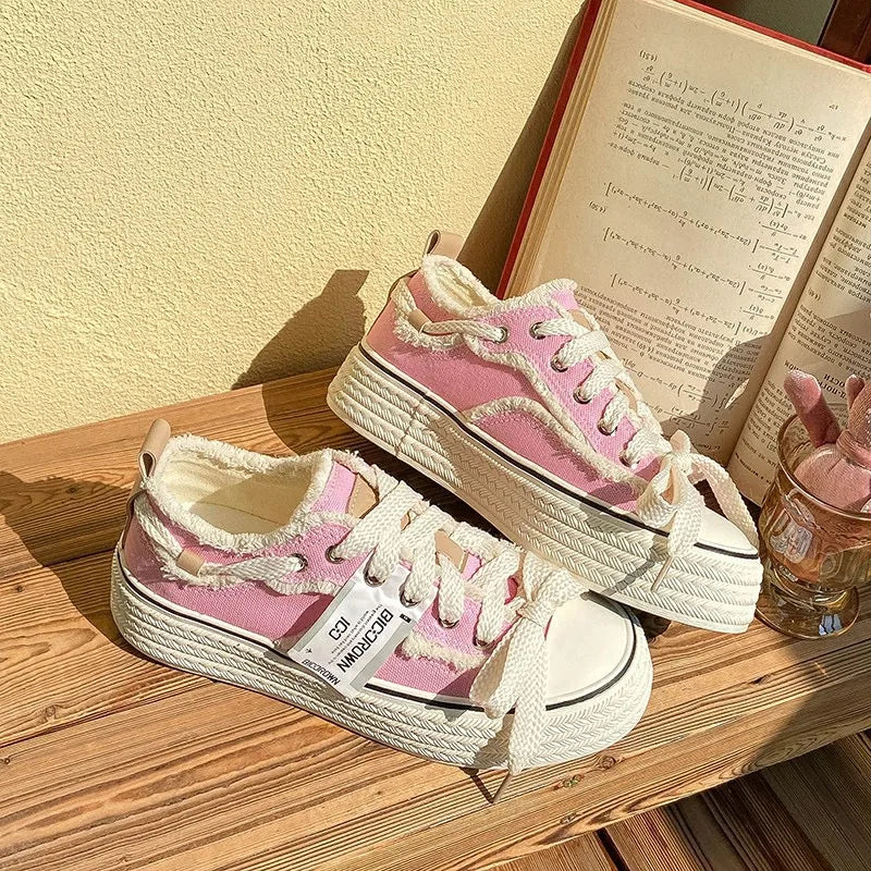 Vintage Canvas Platform Sneakers