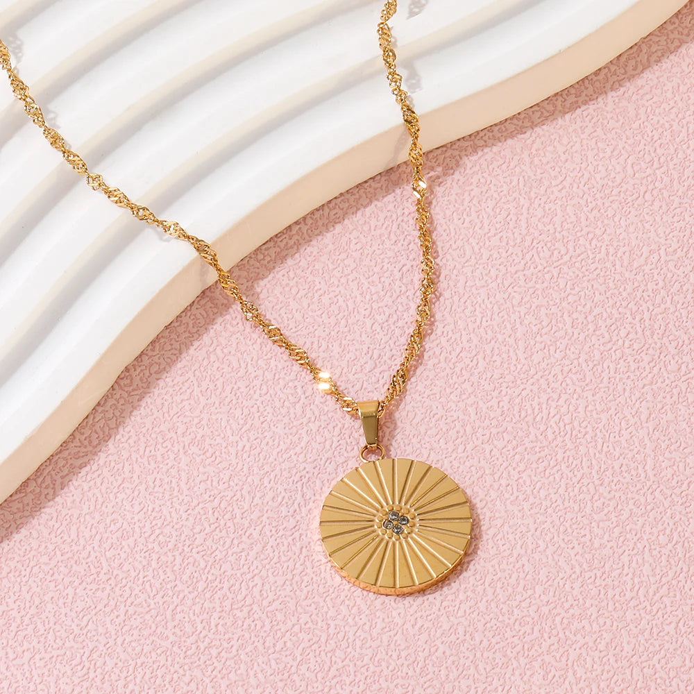 Sunburst Medallion Pendant Necklace