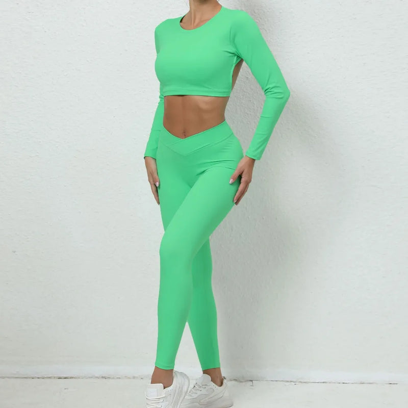 PRIME V-Cut Leggings - Green