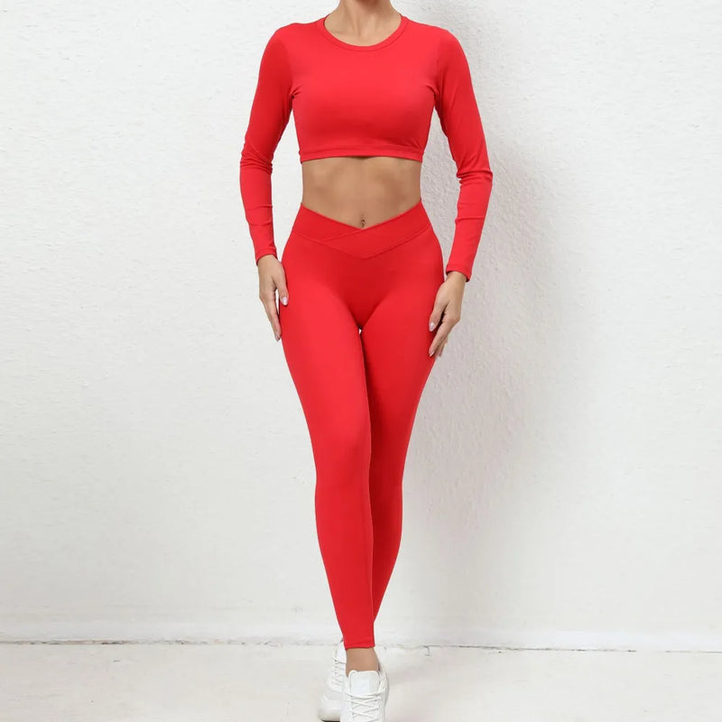 PRIME V-Cut Leggings - Red
