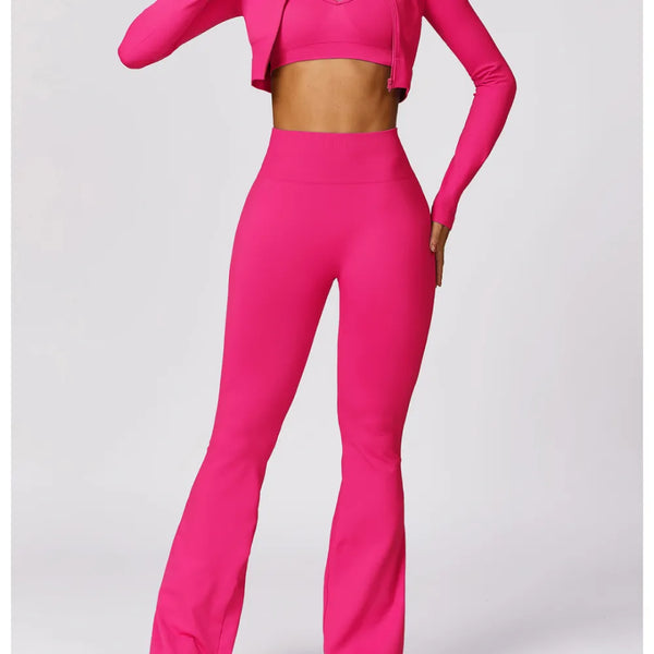 TRACK Flare Leggings - Hot Pink