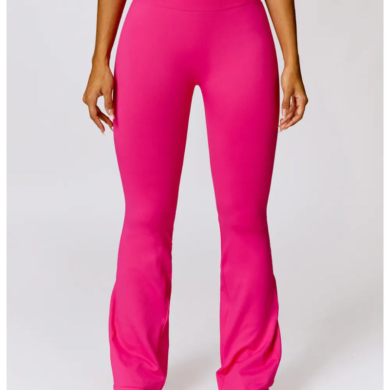 TRACK Flare Leggings - Hot Pink