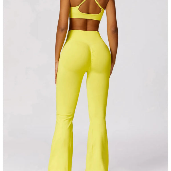 TRACK Flare Leggings - Lemon