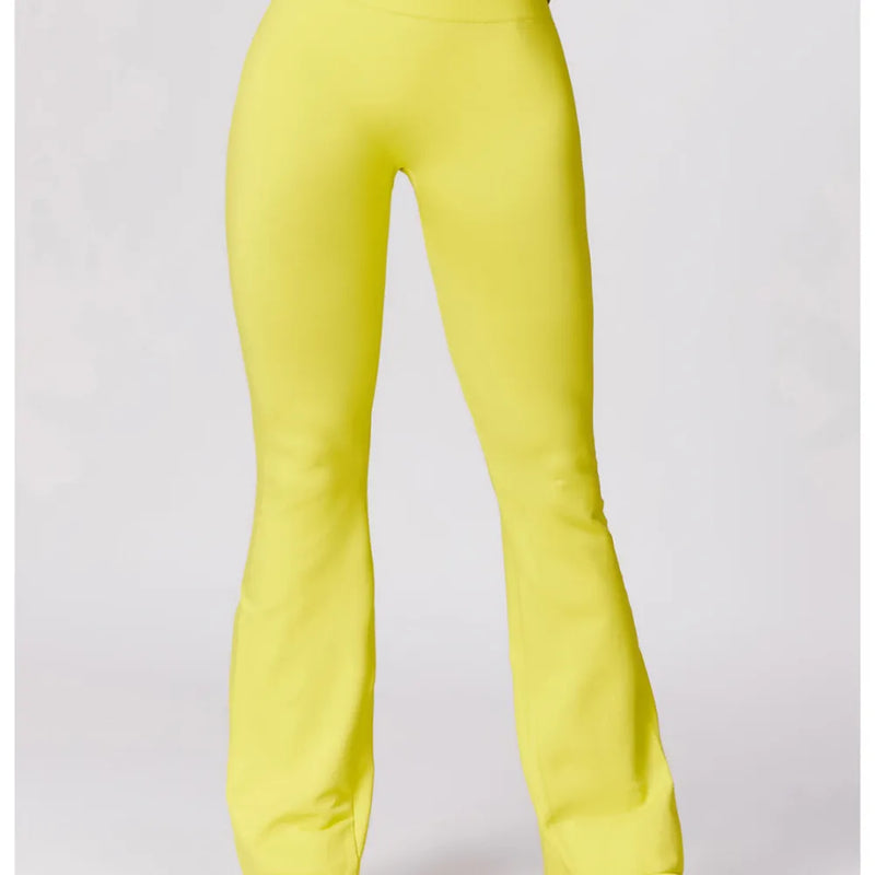 TRACK Flare Leggings - Lemon