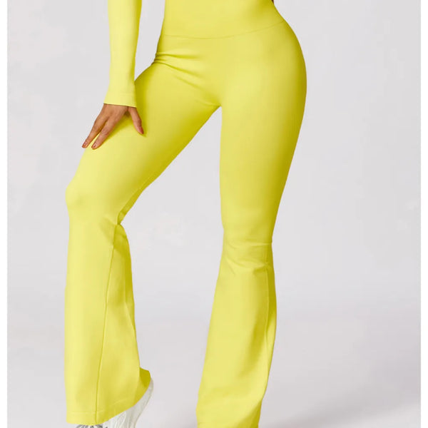 TRACK Flare Leggings - Lemon