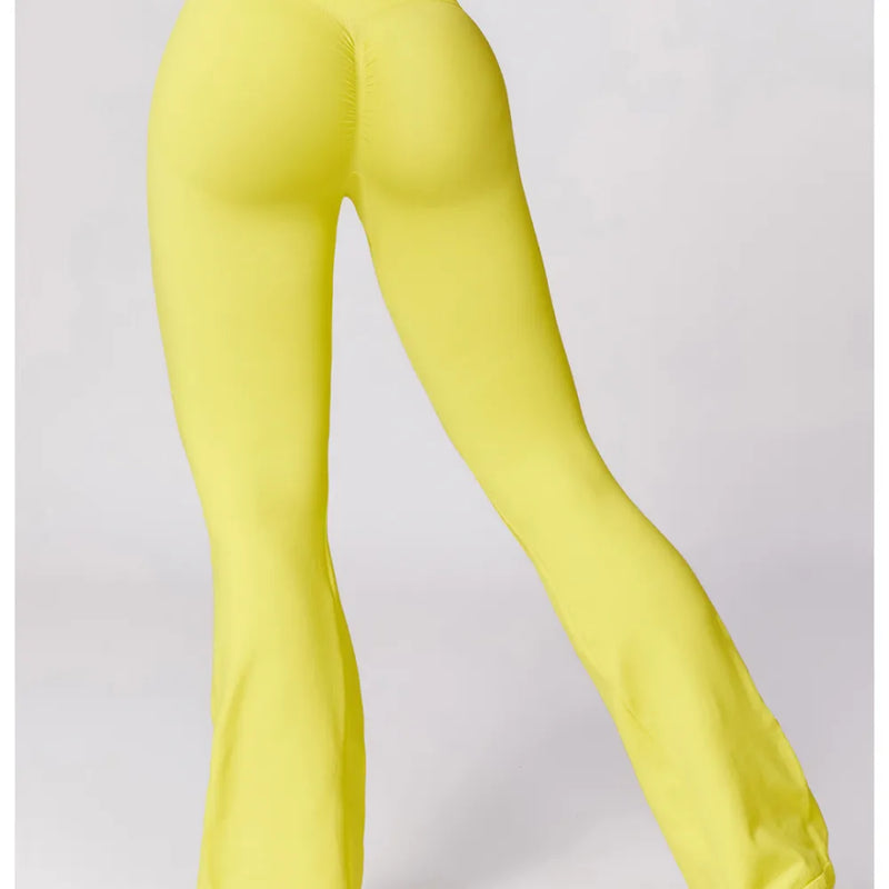 TRACK Flare Leggings - Lemon
