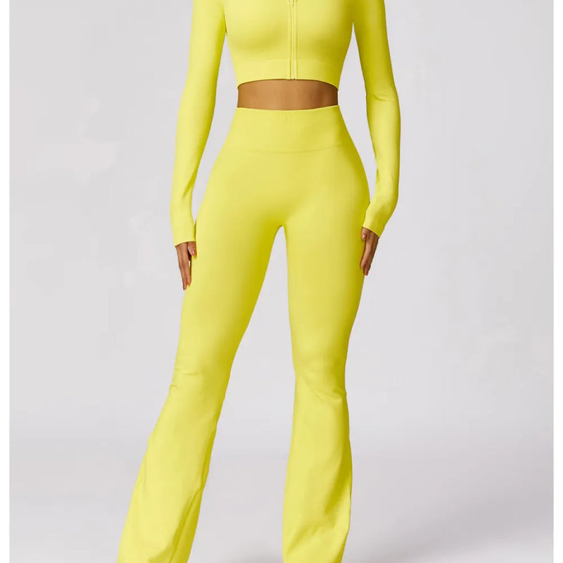 TRACK Flare Leggings - Lemon